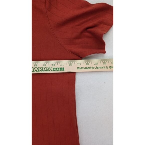 Alfred Dunner Women's Top Orange Stretch Knit Beaded Size Medium Short Sleeve - Picture 12 of 16